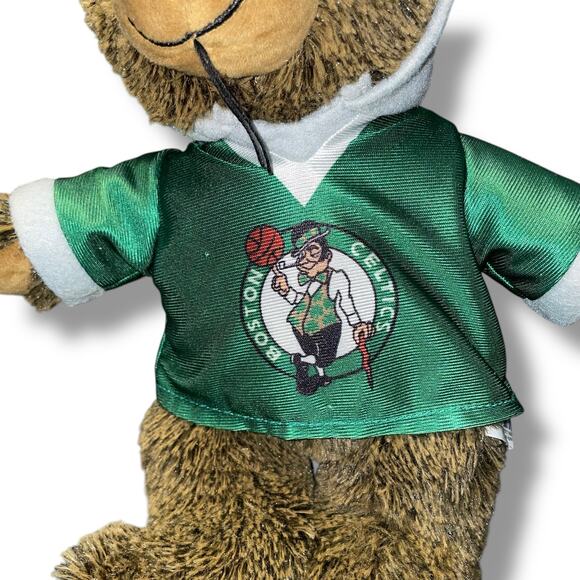 Boston Celtics Teddy Bear Plush Hoodie 14" T-Shirt NBA Basketball Fan Baby Gift - Picture 5 of 11